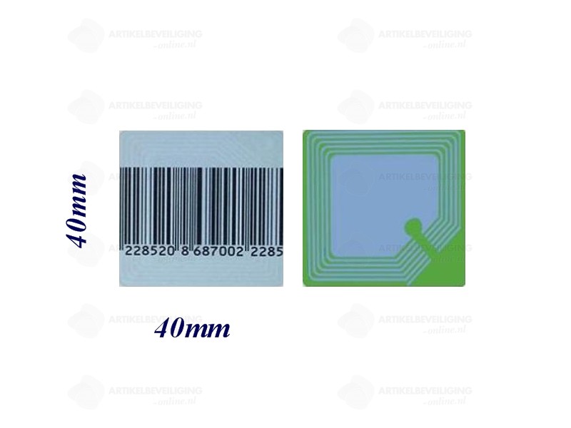 4x4 Klebeetiketten - RF 8,2 MHz - Barcode - 1.000 Stück per Rolle